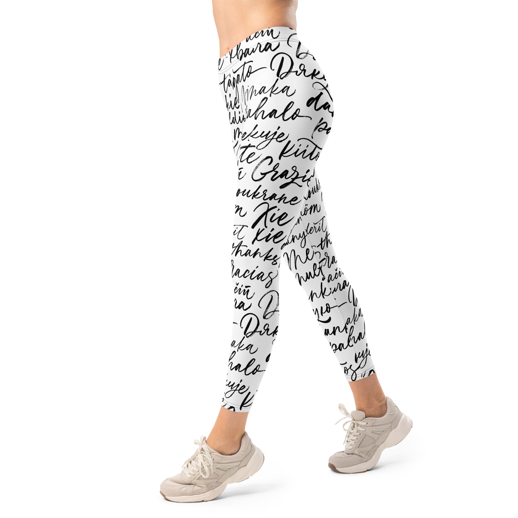 Cut Sew Leggings microfiber fabric 75% recycled polyester 25% elastane four-way stretch elastic waistband