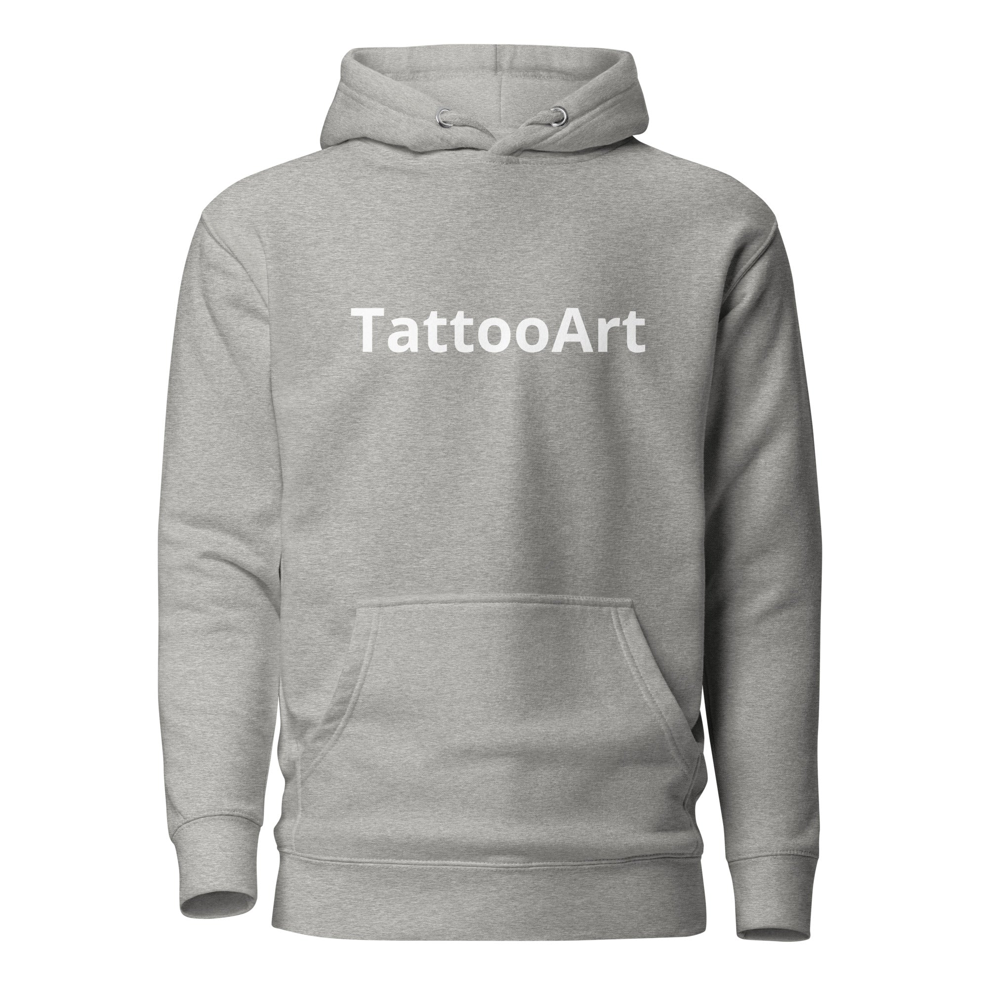 TattooArt Hoodie tattoo graphic with front pouch pocket 3-panel hood matching flat drawstrings