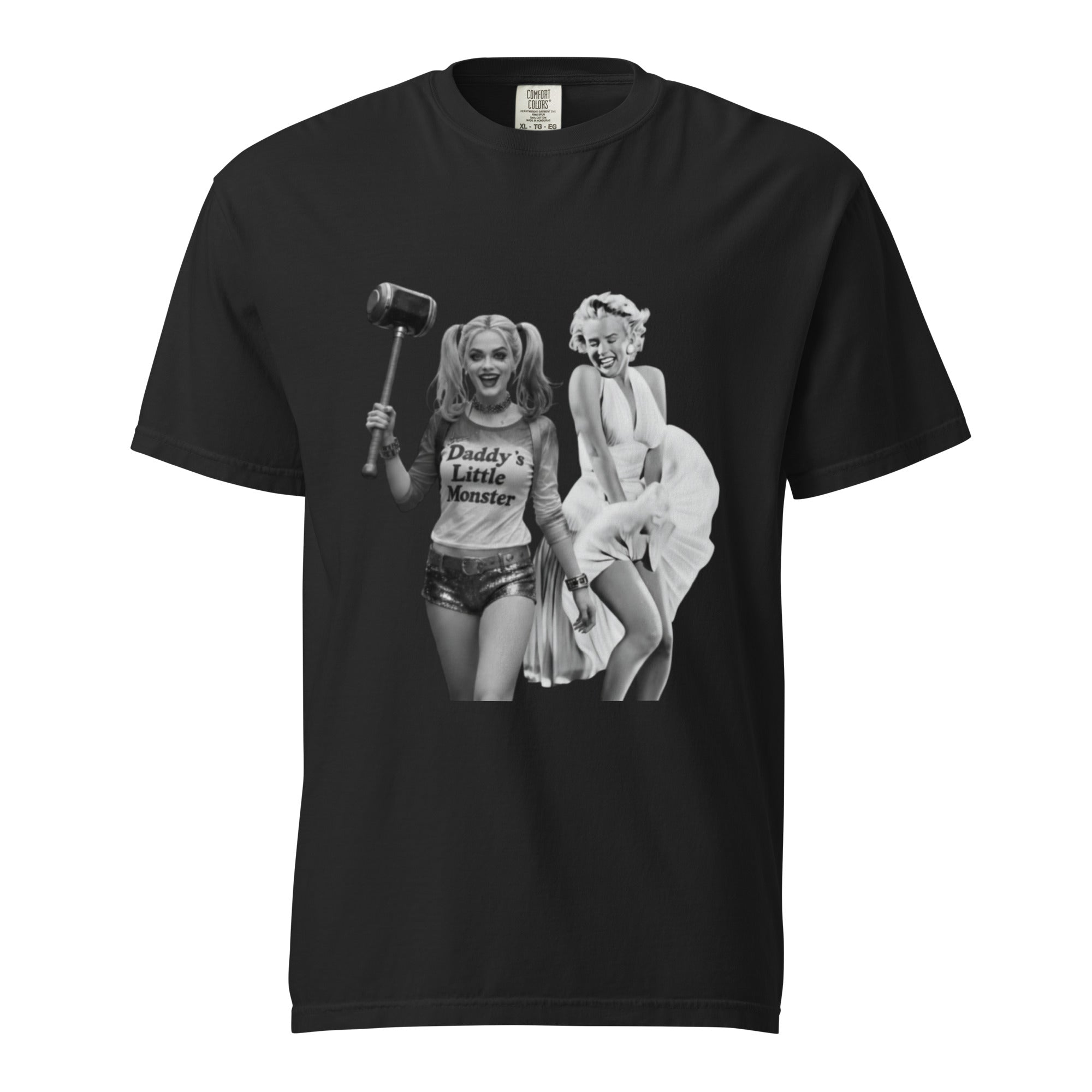 Harley & Marylin T's unisex heavyweight tee 100% ring-spun cotton garment-dyed relaxed fit with vintage pop culture graphic