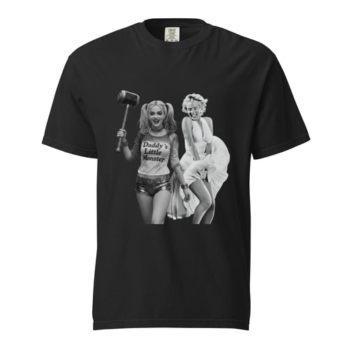 Harley & Marylin T's unisex heavyweight tee 100% ring-spun cotton garment-dyed relaxed fit with vintage pop culture graphic