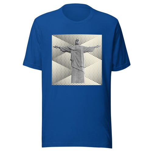 Christ the Redeemer t-shirt crew neck statue graphic 100% combed ring-spun cotton lightweight 4.2 oz/yd² pre-shrunk